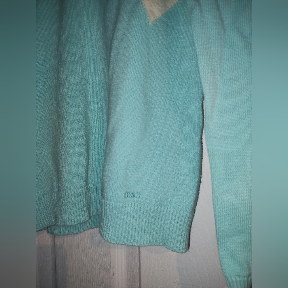 Izod Argyle Patterned Light Blue Sweater - Picture 4 of 4